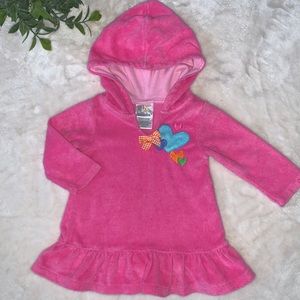 Absorba Pink Ruffle Swim Coverup 3-6M EUC